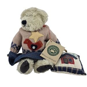 Boyds Bears Friends Quilt Patch Plush Bear Delmarva Crackenpot Knit Sweater